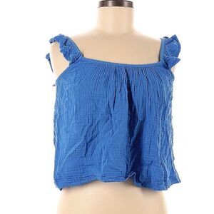 Xirena 100% Cotton Gauze Deep Wave Blue Starla Cami Top XS
